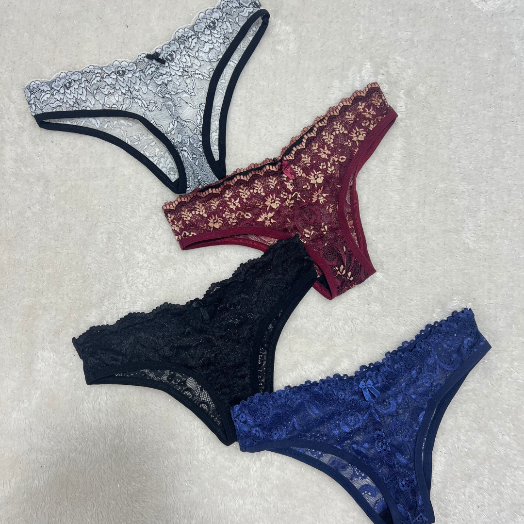 Kit 04 Trusas Bikini Encaje