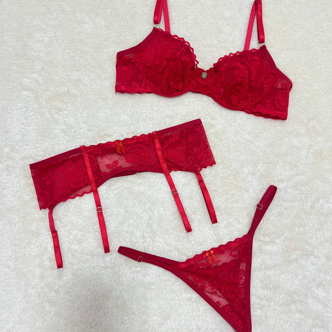 Set Portaligas Balconette Rojo