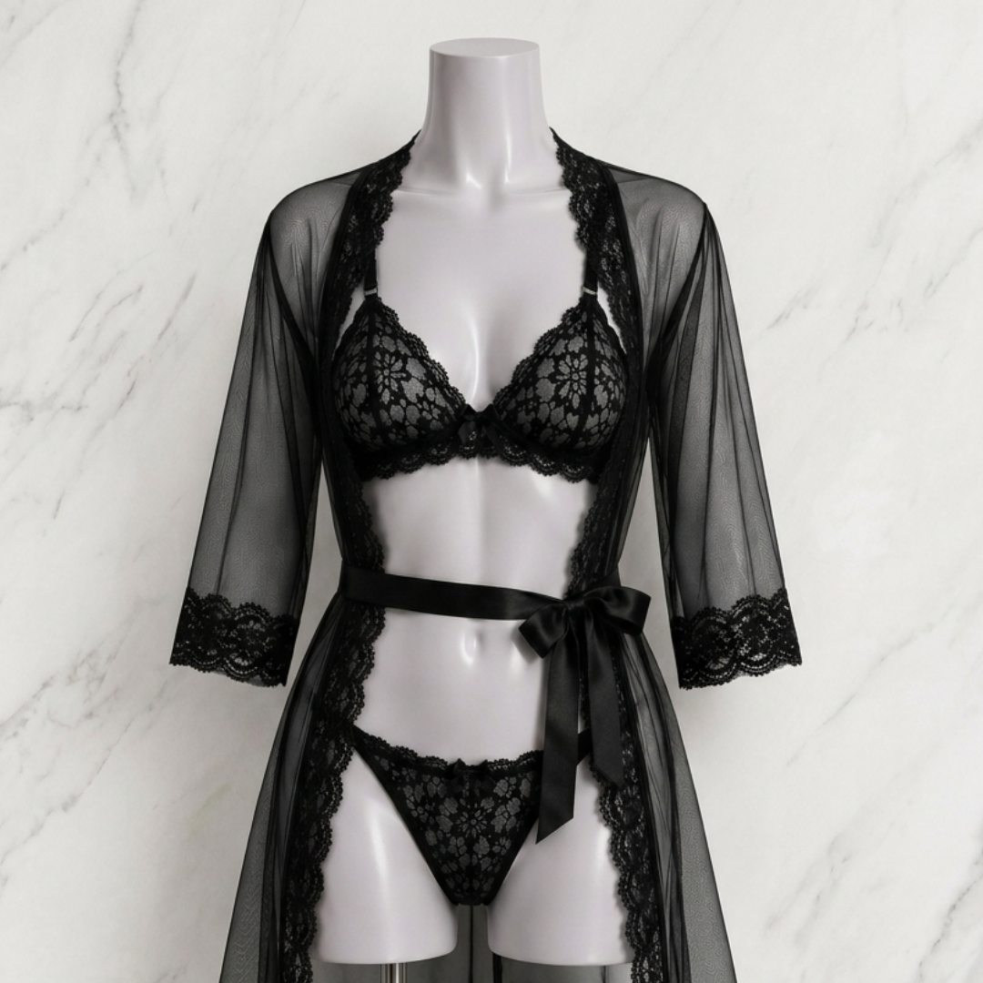 Set Negro con Bata