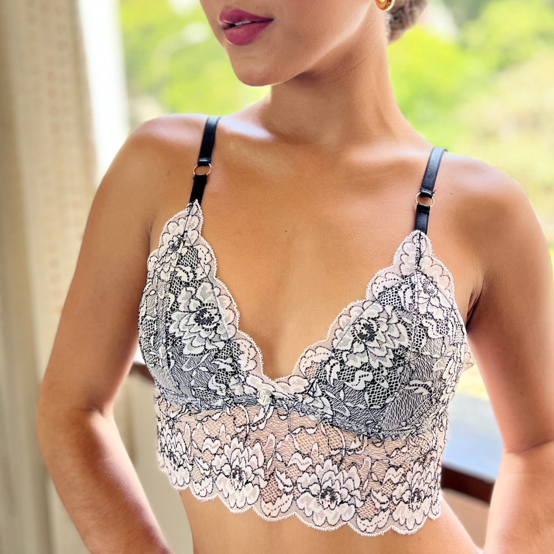 Bralette Ba Blanco con Negro