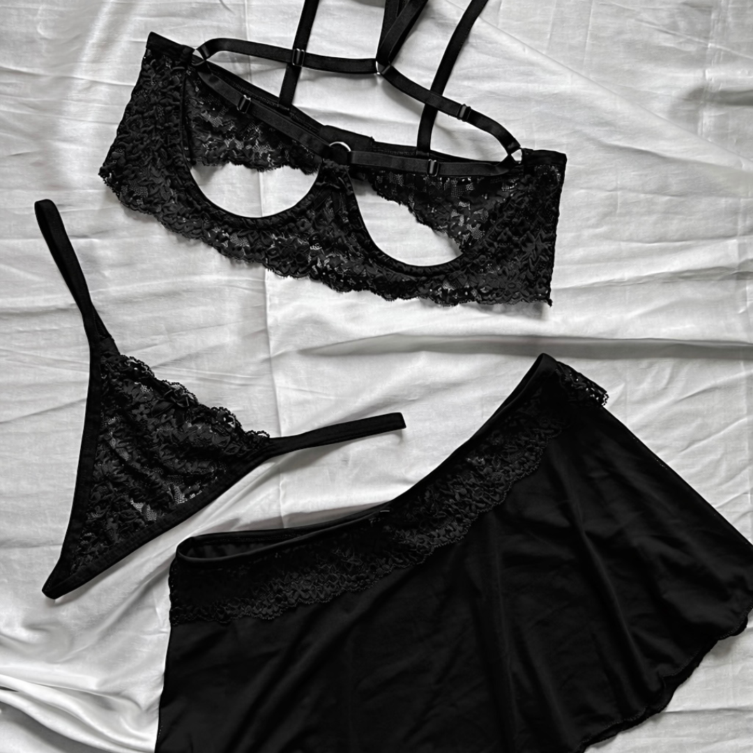 Set Leia Negro - Falda