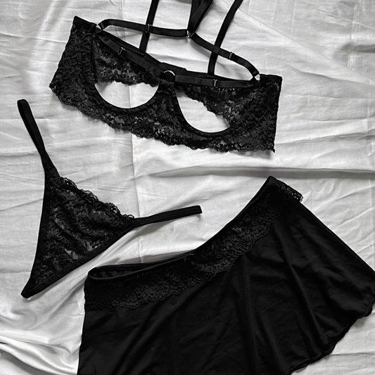 Set Leia Negro - Falda